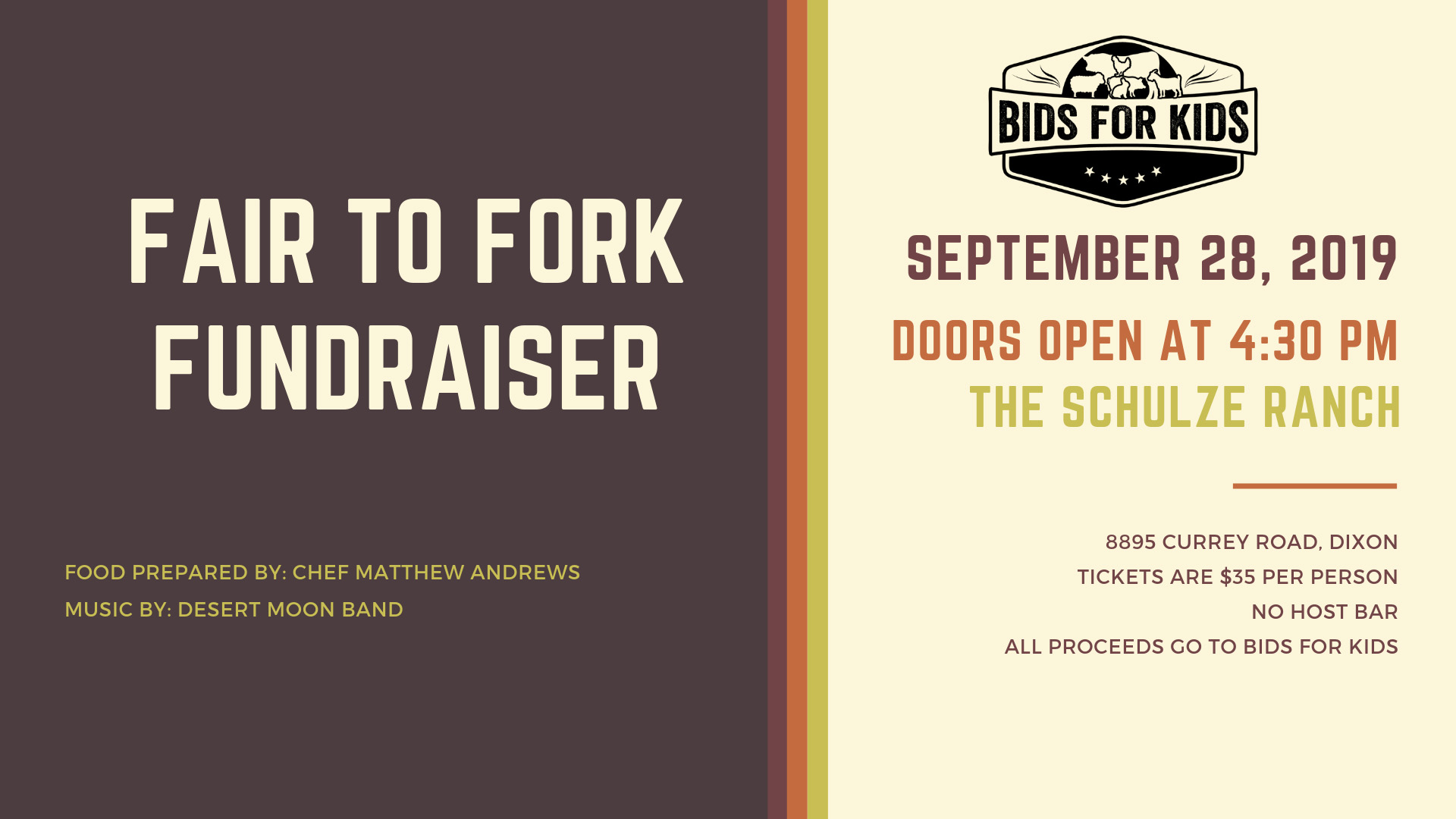 Fair to Fork Fundraiser flyer